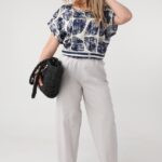 Spodnie materiałowe damskie plus size szerokie