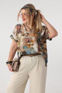 wzorzysta bluzka damska plus size