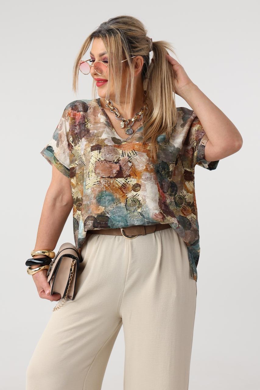 wzorzysta bluzka damska plus size