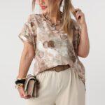 wzorzysta bluzka damska plus size