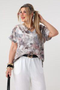 wzorzysta bluzka damska plus size
