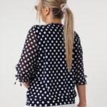 Bluzka-z-żabotem-plus-size-granatowa-w-grochy-42-50 (2)