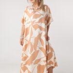 Luźna-sukienka-na-lato-plus-size-maxi-pomarańczowo-biała (4)