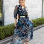 Sukienka szyfonowa plus size w modny wzór 44-52