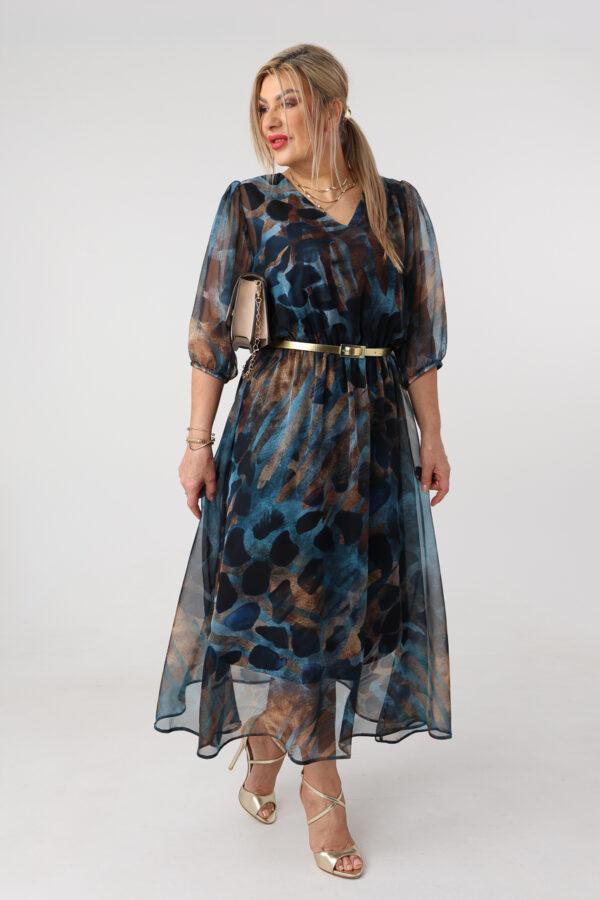 Sukienka szyfonowa plus size w modny wzór 44-52