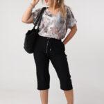 Rybaczki damskie plus size wiązane na gumce czarne 42-50