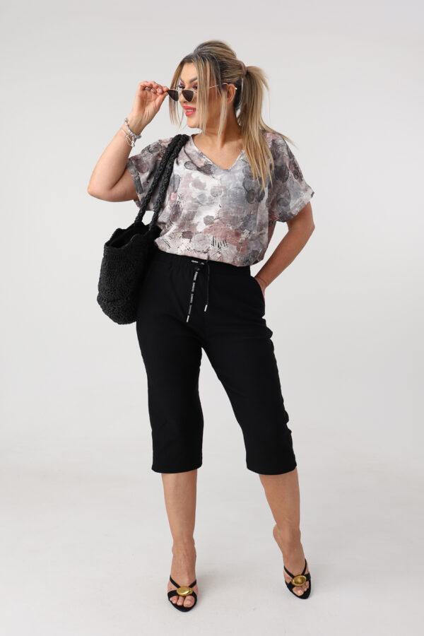 Rybaczki damskie plus size wiązane na gumce czarne 42-50