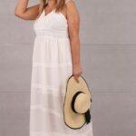 Sukienka boho z haftem plus size biała (1)