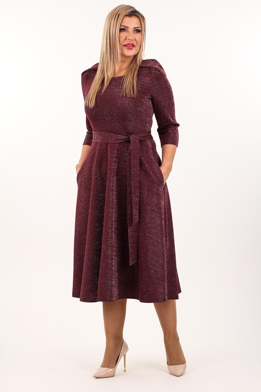 Błyszcząca sukienka rozkloszowana plus size