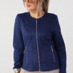 Elegancki żakiet damski PLUS SIZE granatowy 44-54