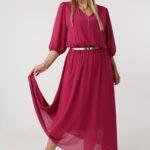 Szyfonowa sukienka plus size elegancka długa sukienka XXL dla puszystych kobiet