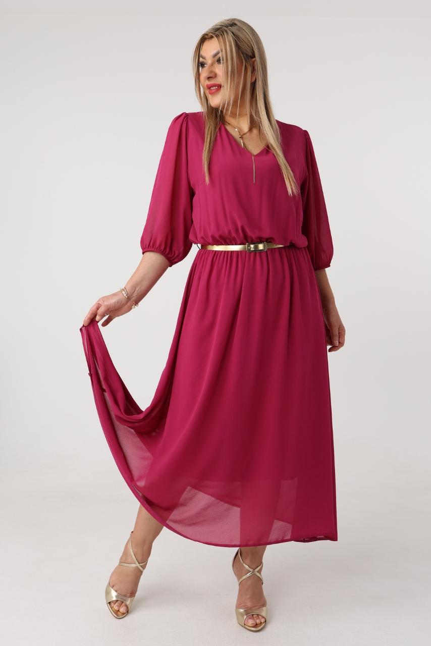 Szyfonowa sukienka plus size elegancka długa sukienka XXL dla puszystych kobiet