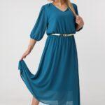 Szyfonowa sukienka plus size elegancka długa sukienka XXL dla puszystych kobiet