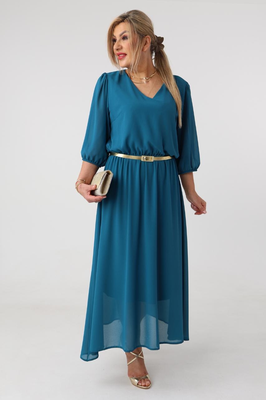 Szyfonowa sukienka plus size elegancka długa sukienka XXL dla puszystych kobiet