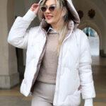 Pikowana kurtka przejściowa plus size kremowa 42-52