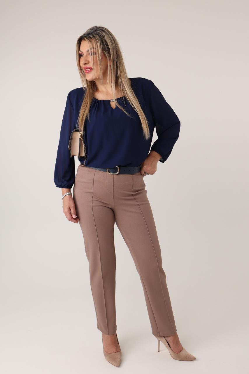 Elegancka bluzka szyfonowa plus size z długim rękawem – damska bluzka XXL w dużych rozmiarach dla puszystych kobiet