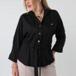 Bluzka koszulowa plus size wiązana w talii