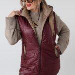 Kamizelka damska plus size z kapturem – pikowany bezrękawnik XXL dla puszystych kobiet