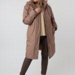 Długa kurtka przejściowa damska PLUS SIZE – parka z kapturem dla puszystych kobiet w dużych rozmiarach