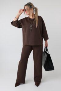 Elegancki komplet damski plus size z bluzką i spodniami – zestaw XXL dla puszystych kobiet