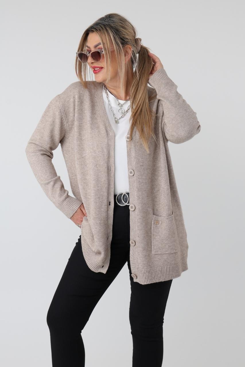 Sweter na guziki rozpinany PLUS SIZE – damski sweter XXL z miękkiej dzianiny dla puszystych kobiet