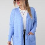 Sweter na guziki rozpinany PLUS SIZE – damski sweter XXL z miękkiej dzianiny dla puszystych kobiet