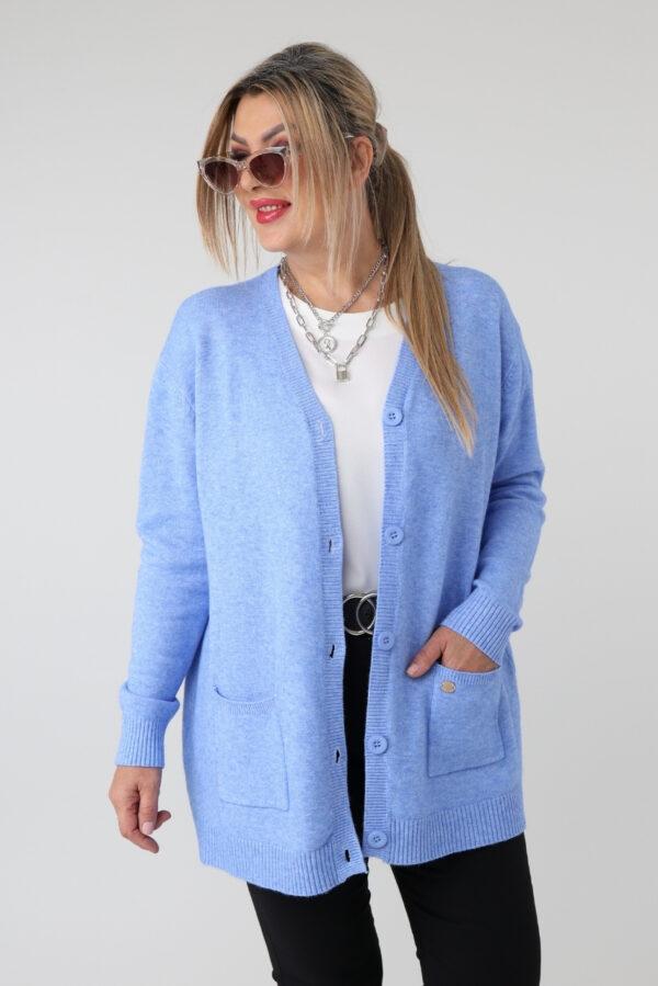 Sweter na guziki rozpinany PLUS SIZE – damski sweter XXL z miękkiej dzianiny dla puszystych kobiet
