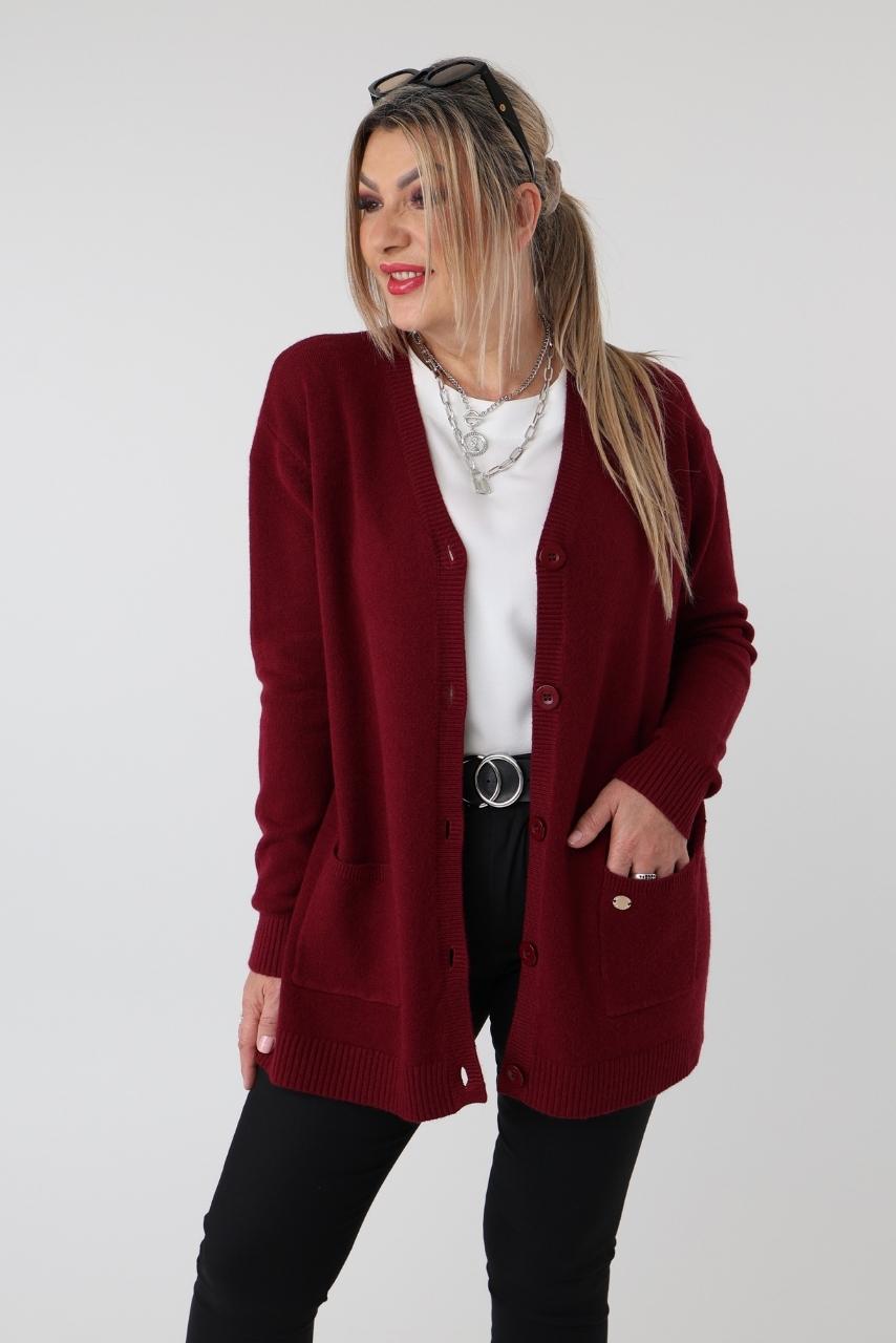 Sweter na guziki rozpinany PLUS SIZE – damski sweter XXL z miękkiej dzianiny dla puszystych kobiet