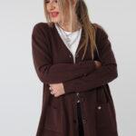 Sweter na guziki rozpinany PLUS SIZE – damski sweter XXL z miękkiej dzianiny dla puszystych kobiet
