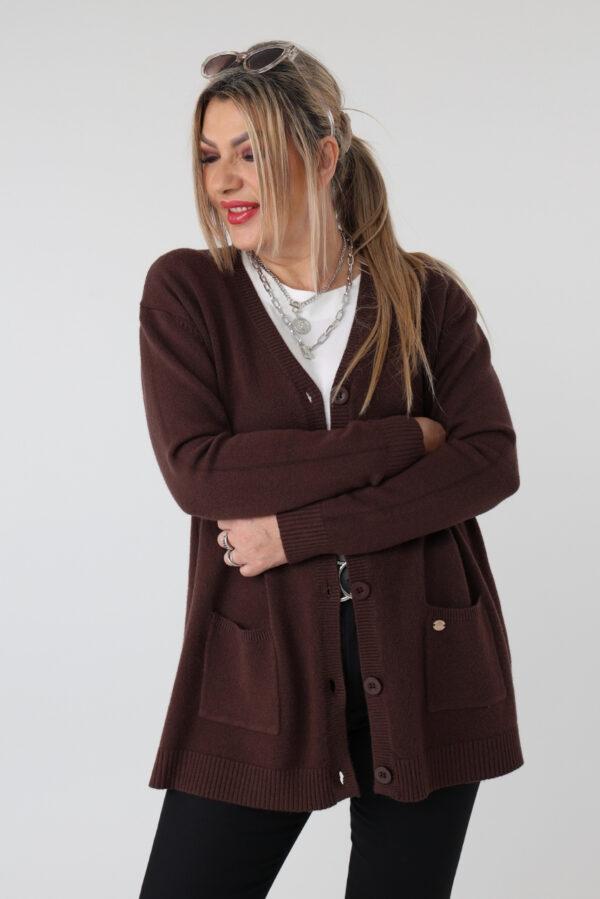 Sweter na guziki rozpinany PLUS SIZE – damski sweter XXL z miękkiej dzianiny dla puszystych kobiet