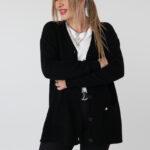 Sweter na guziki rozpinany PLUS SIZE – damski sweter XXL z miękkiej dzianiny dla puszystych kobiet