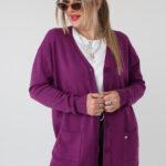 Sweter na guziki rozpinany PLUS SIZE – damski sweter XXL z miękkiej dzianiny dla puszystych kobiet