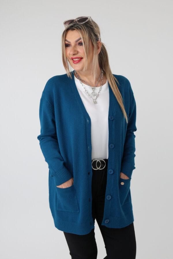 Sweter na guziki rozpinany PLUS SIZE – damski sweter XXL z miękkiej dzianiny dla puszystych kobiet