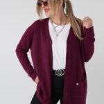 Sweter na guziki rozpinany PLUS SIZE – damski sweter XXL z miękkiej dzianiny dla puszystych kobiet