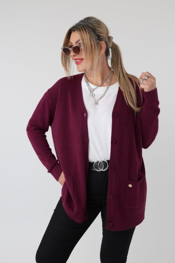 Sweter na guziki rozpinany PLUS SIZE – damski sweter XXL z miękkiej dzianiny dla puszystych kobiet