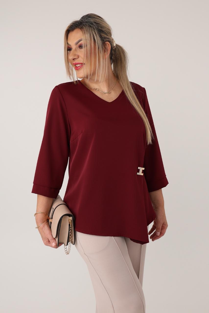 Elegancka bluzka szyfonowa plus size z długim rękawem – damska bluzka XXL w dużych rozmiarach dla puszystych kobiet