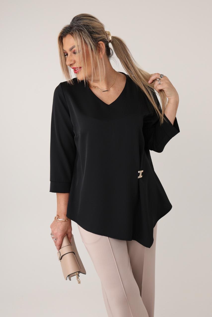Elegancka bluzka szyfonowa plus size z długim rękawem – damska bluzka XXL w dużych rozmiarach dla puszystych kobiet