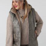 Kamizelka damska plus size z kapturem – pikowany bezrękawnik XXL dla puszystych kobiet