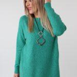 Elegancki ażurowy sweter damski plus size – luźny sweter XXL w dużych rozmiarach dla puszystych kobiet