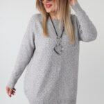 Elegancki ażurowy sweter damski plus size – luźny sweter XXL w dużych rozmiarach dla puszystych kobiet