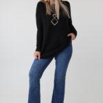 Elegancki ażurowy sweter damski plus size – luźny sweter XXL w dużych rozmiarach dla puszystych kobiet