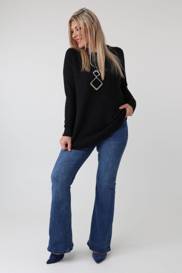 Elegancki ażurowy sweter damski plus size – luźny sweter XXL w dużych rozmiarach dla puszystych kobiet