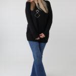 Elegancki sweter damski plus size ażurowy czarny (6)
