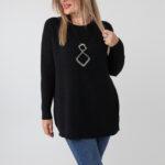 Elegancki sweter damski plus size ażurowy czarny (7)