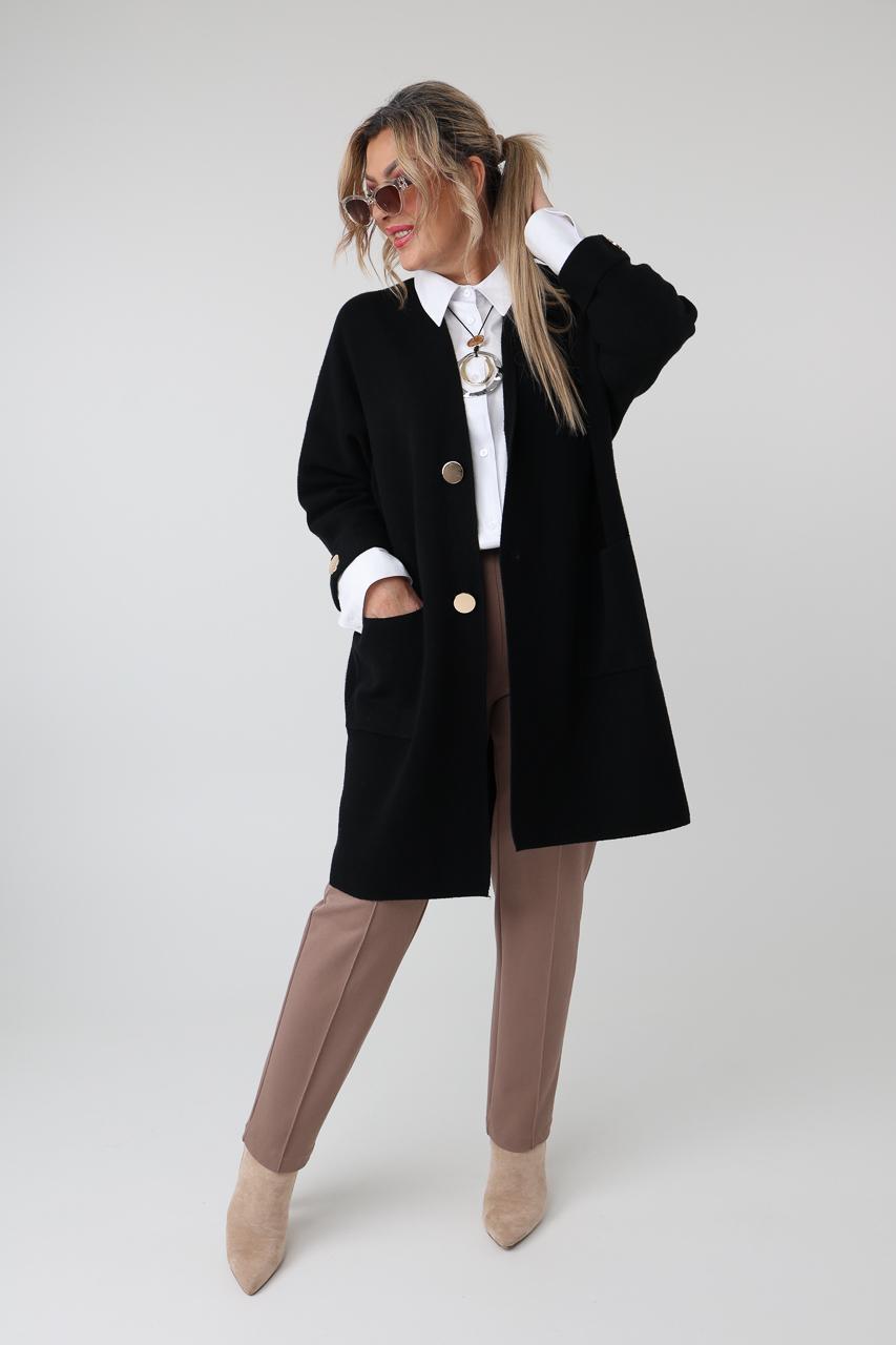 Długi elegancki kardigan damski plus size – sweter XXL dla puszystych kobiet w dużych rozmiarach
