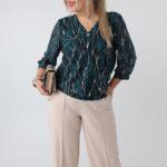Elegancka bluzka damska plus size z dekoltem w serek – bluzka XXL dla puszystych kobiet w dużych rozmiarach