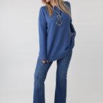 Elegancki ażurowy sweter damski plus size – luźny sweter XXL w dużych rozmiarach dla puszystych kobiet