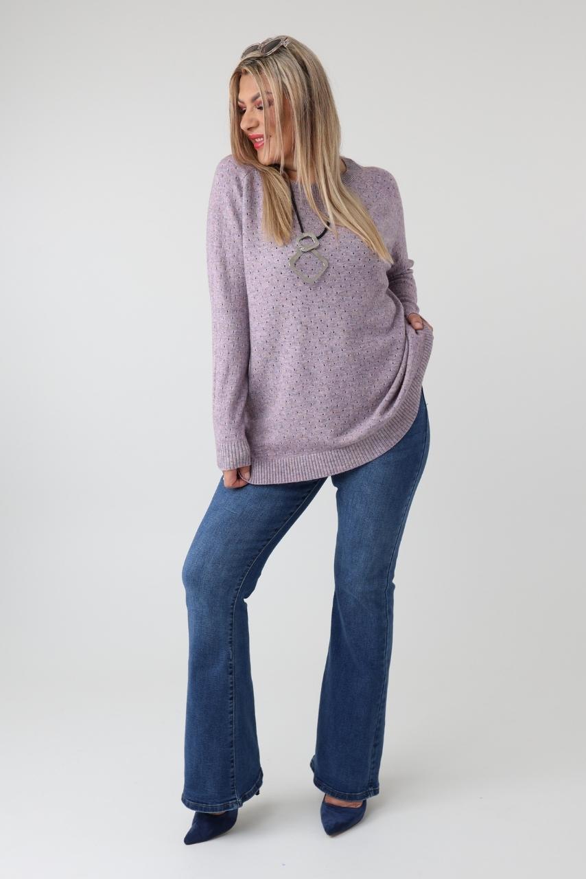 Elegancki ażurowy sweter damski plus size – luźny sweter XXL w dużych rozmiarach dla puszystych kobiet