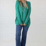 Elegancki ażurowy sweter damski plus size – luźny sweter XXL w dużych rozmiarach dla puszystych kobiet