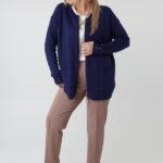 Elegancki rozpinany sweter damski plus size w geometryczny wzór – kardigan XXL dla puszystych kobiet